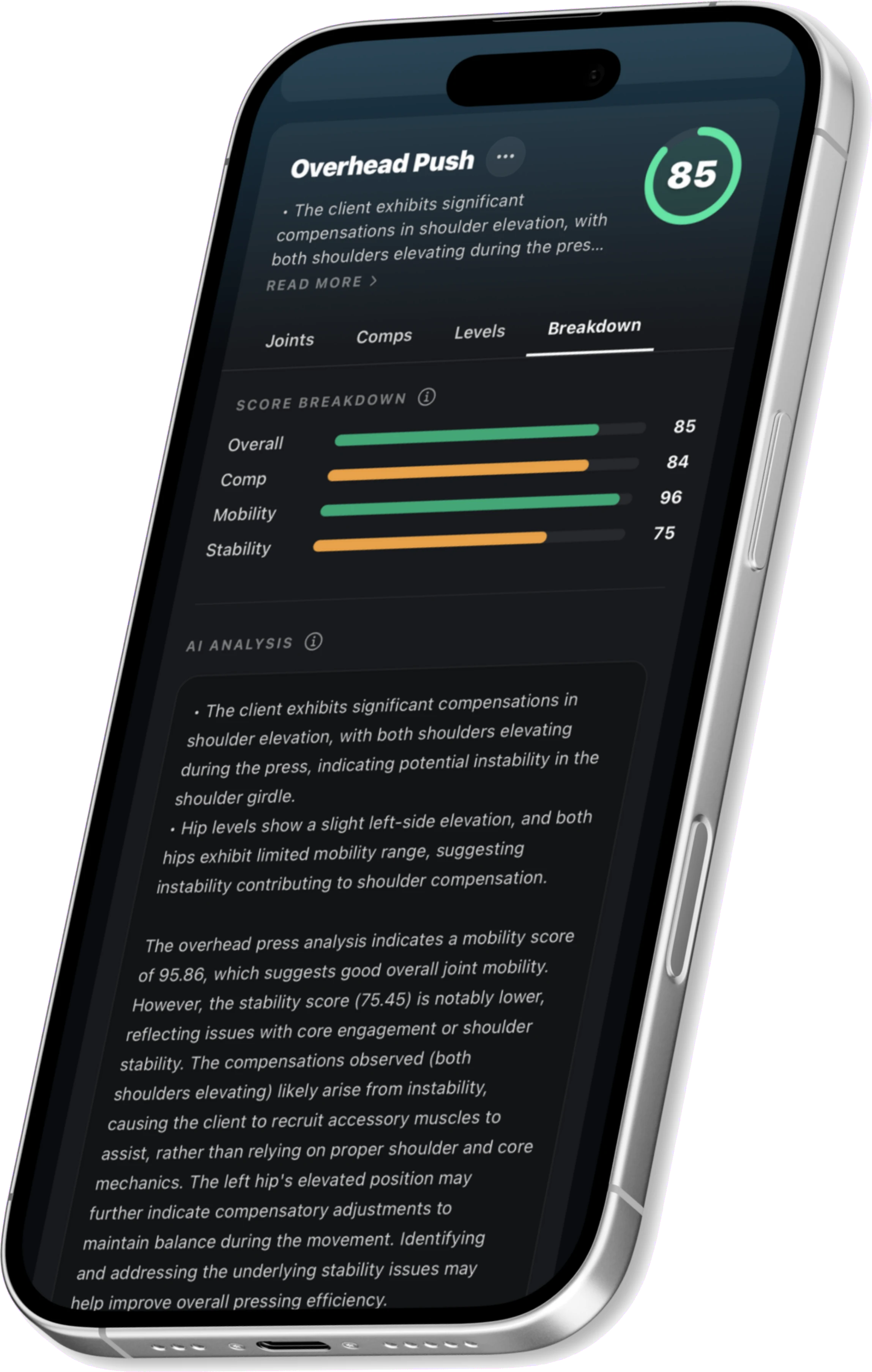 The Borelli AI interface in the Demotu app