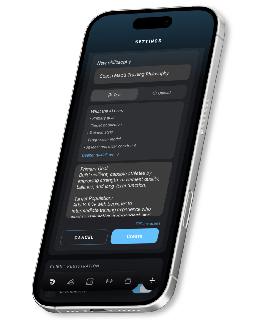 Tailored to Your Coaching Philosophy. in the Demotu app