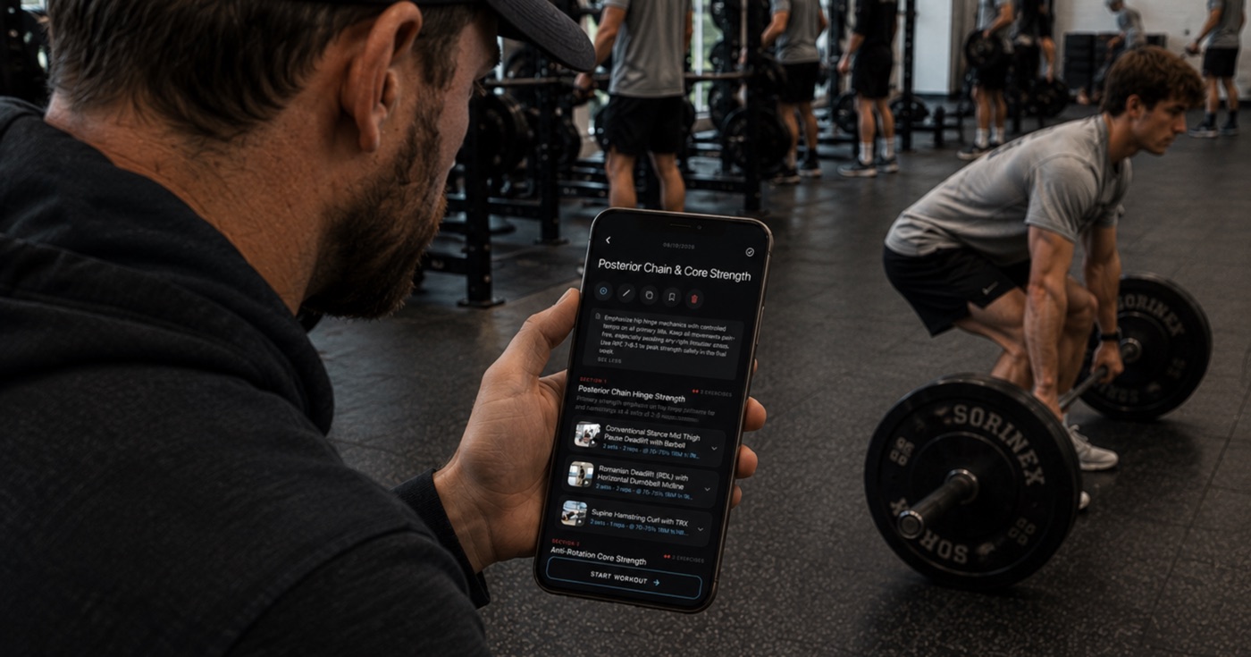 Demotu program builder creating workouts and training blocks